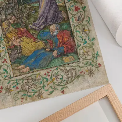 Kristus på Olivberget av Albrecht Dürer och Georg Mack den äldre dekorativ väggaffisch från 1508 och 1580-talet