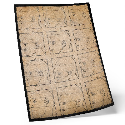 Poster Tolv mänskliga profiler i kontur - teckning av Albert Dürer, ca 1794