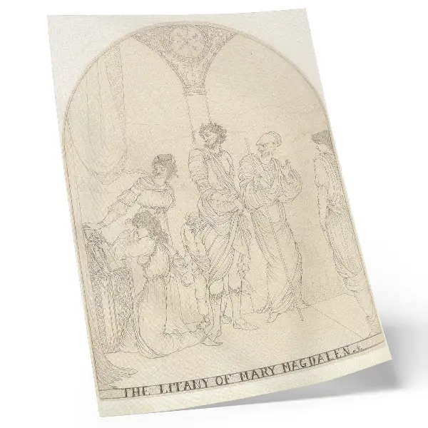 Dekorativ väggaffisch med motivet Litania av Maria Magdalena av Aubrey Vincent Beardsley