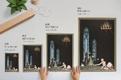 Hållbar väggposter med illustration av Kay Nielsen från boken Öster om solen och väster om månen, tecknad av Aubrey Beardsley