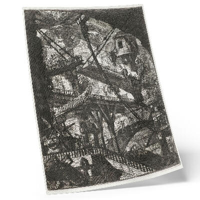 Hållbar väggposter Vindbrygga, platta VII från Carceri d'Invenzione-cykeln, Giovanni Battista Piranesi