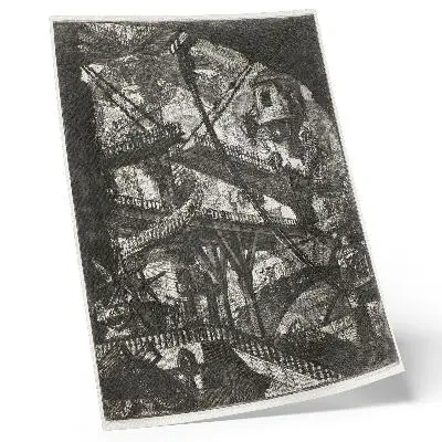 Hållbar väggposter Vindbrygga, platta VII från serien Carceri d'Invenzione av Giovanni Battista Piranesi