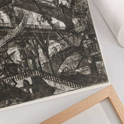 Hållbar väggposter Vindbrygga, platta VII från Carceri d'Invenzione-cykeln, Giovanni Battista Piranesi