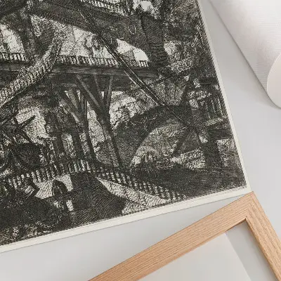 Hållbar väggposter Vindbrygga, platta VII från serien Carceri d'Invenzione av Giovanni Battista Piranesi