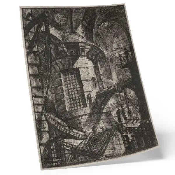 Dekorativ väggaffisch med motivet Runda tornet från 1780-talet av Giovanni Battista Piranesi