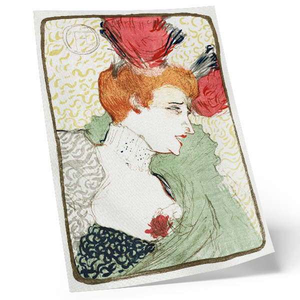 Dekorativ väggaffisch Byst av fröken Lender (1895), högupplöst tryck av Henri de Toulouse-Lautrec