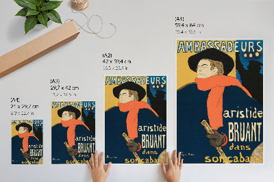 Poster The Ambassadors of Aristide Bruant dans son cabaret 1892 högupplöst tryck av Henri de Toulouse-Lautrec