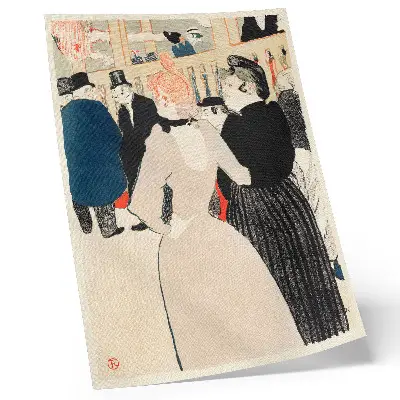 Konsttryck av Henri de Toulouse-Lautrec väggaffisch med motivet På Moulin Rouge La Goulue och hennes syster från 1892