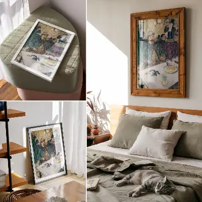 Poster med målningen Herr Boileau i kaféet från 1893 av Henri de Toulouse-Lautrec