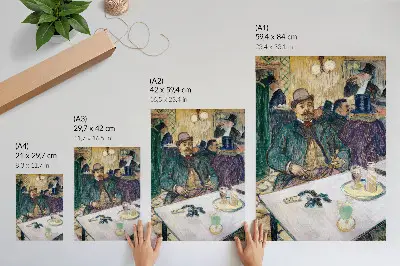 Poster med målningen Herr Boileau i kaféet från 1893 av Henri de Toulouse-Lautrec