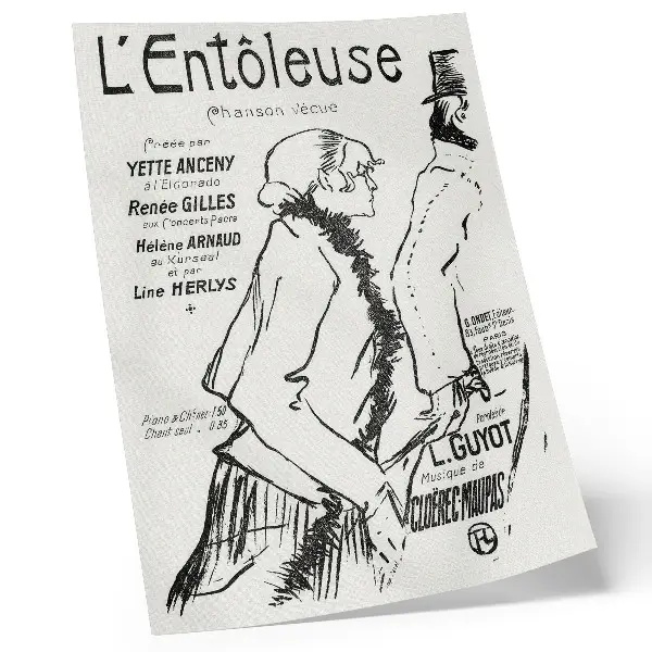 Hållbar väggposter med gravyr av Henri de Toulouse-Lautrec från 1893 föreställande Stackars gatugångare