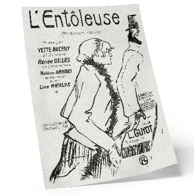 Hållbar väggposter med gravyr av Henri de Toulouse-Lautrec från 1893 föreställande Stackars gatugångare