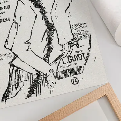 Hållbar väggposter med gravyr av Henri de Toulouse-Lautrec från 1893 föreställande Stackars gatugångare