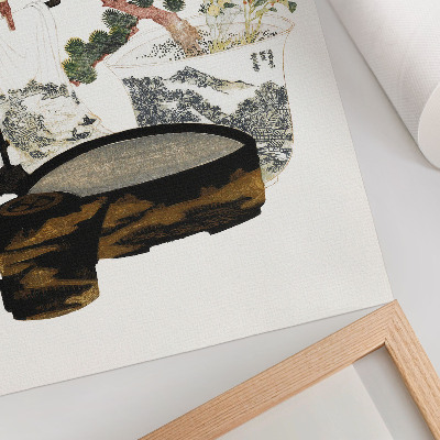 Dekorativ väggaffisch Katsushiki Hokusai's Tea Table (1822) – vintage japanskt träblockstryck