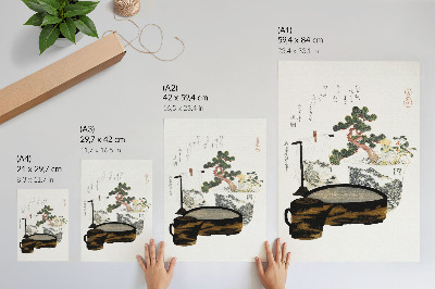 Dekorativ väggaffisch Katsushiki Hokusai's Tea Table (1822) – vintage japanskt träblockstryck