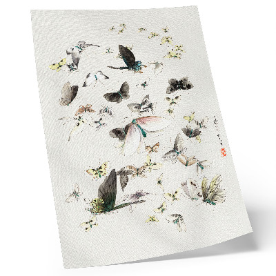 Hållbar väggposter Hokusais fjärilar och nattfjärilar (1830-1850)