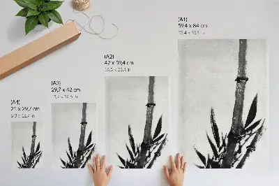 Affisch med japansk vintagemålning av bambu av Katsushika Hokusai
