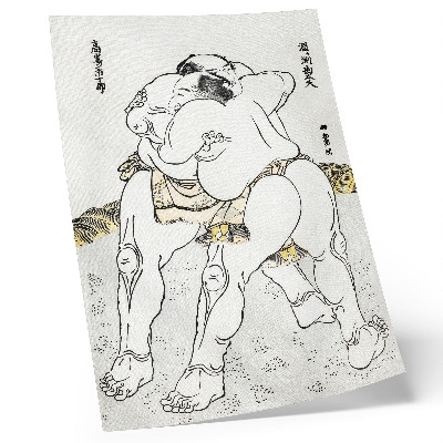 Hållbar väggposter Sumobrottare av Katsushiki Hokusai (1760–1849), vintage japanskt träblock