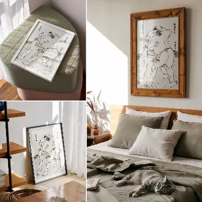 Hållbar väggposter med motiv av Katsushiki Hokusais vintage japanska träsnitt Sumobrottare