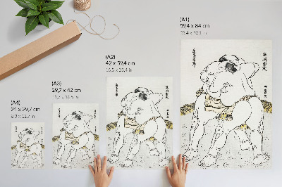 Hållbar väggposter Sumobrottare av Katsushiki Hokusai (1760–1849), vintage japanskt träblock