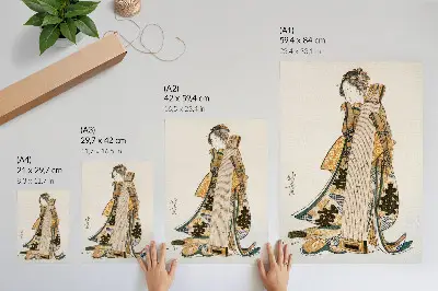 Väggaffisch japansk ukiyo-e-stil av Hokusai 1760-1849