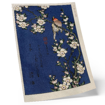 Dekorativ väggaffisch Katsushika Hokusai (1760-1849), Robin på en körsbärsblommig gren