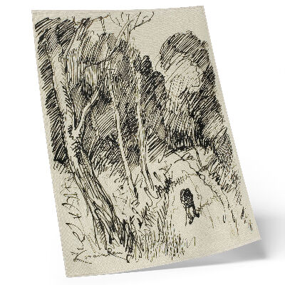 Poster Skogslandskap med en vagabond av Théophile-Alexandre Pierre Steinlen
