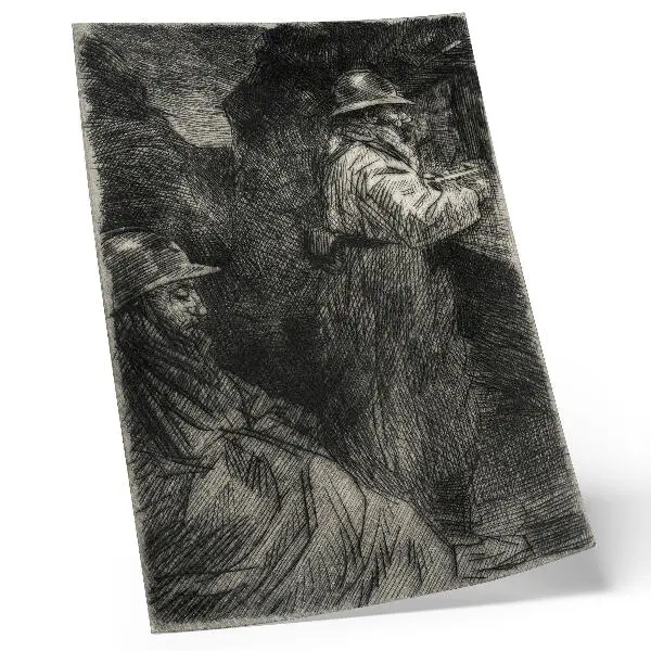 Affisch I baracken av Théophile Alexandre Steinlen