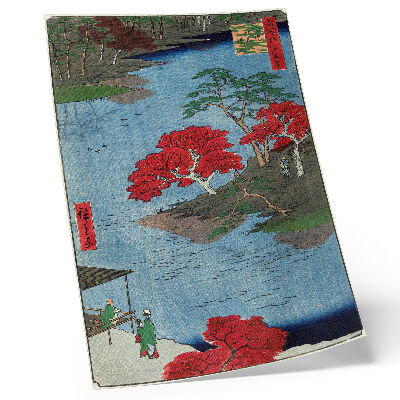 Hållbar väggposter Höst vid Akibatemplet i Ukiji (1857) antika japanska tryck av Utagawa Hiroshige