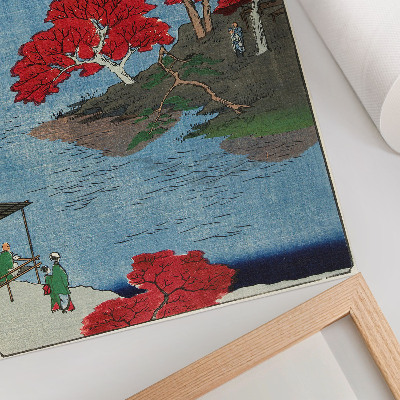 Hållbar väggposter Höst vid Akibatemplet i Ukiji (1857) antika japanska tryck av Utagawa Hiroshige