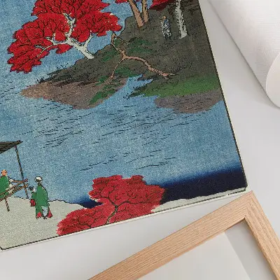 Hållbar väggposter med motivet Höst vid Akibatemplet i Ukiji av Utagawa Hiroshige från 1857