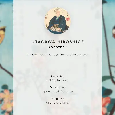Väggaffisch Påfågel och pioner japanskt vintageträsnitt av Utagawa Hiroshige