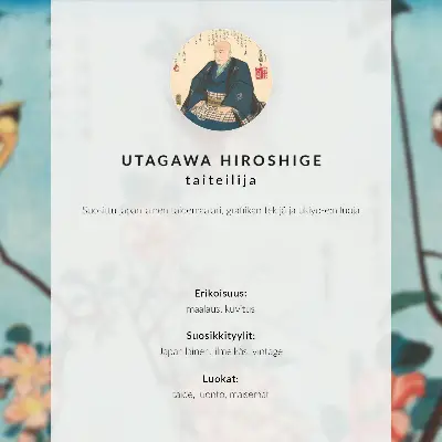 Poster vintage Ukiyo-e med japansk hök från 1857 av Utagawa Hiroshige