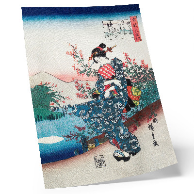 Hållbar väggposter Japansk kvinna (1844-1846), vintage träsnitt av Utagawa Hiroshige