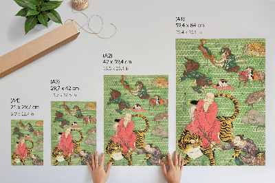 Poster Korgarbete av hantverkaren Ichida Shōshichirō från Naniwa (1819), ett historiskt japanskt träblocktryck av Utagawa Hiroshige
