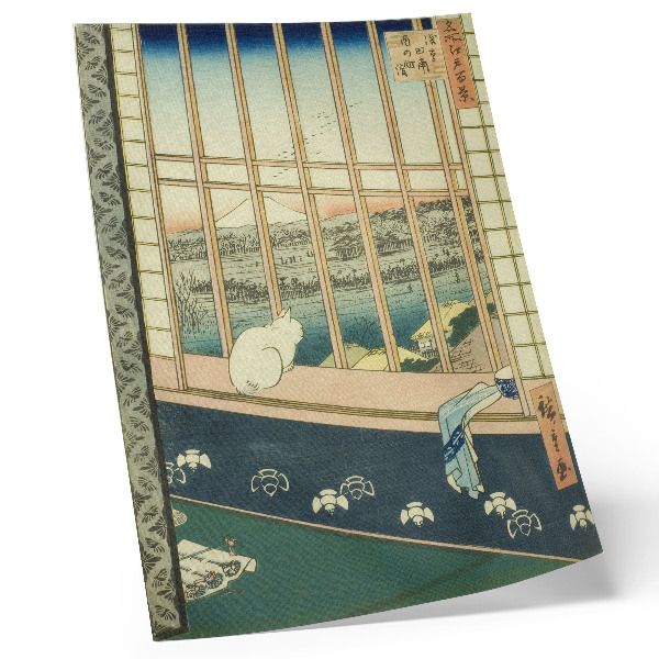 Hållbar väggposter Asakusa risfält och Torinomachi-festivalen från serien Hundra berömda vyer över Edo av Hiroshige