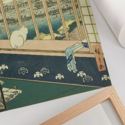 Hållbar väggposter Asakusa risfält och Torinomachi-festivalen från serien Hundra berömda vyer över Edo av Hiroshige