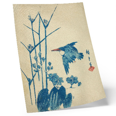 Dekorativ väggaffisch Kingfisher and Monochory av Utagawa Hiroshige