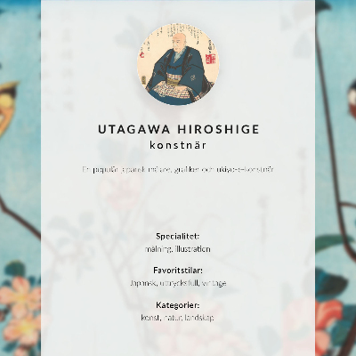 Dekorativ väggaffisch Kingfisher and Monochory av Utagawa Hiroshige