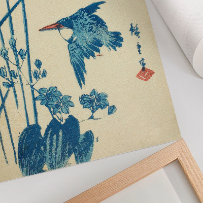 Dekorativ väggaffisch Kingfisher and Monochory av Utagawa Hiroshige