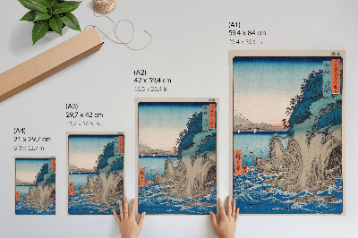 Affisch Grottingång på Enoshima Island i Sagami-provinsen, nr. 15, av Utagawa Hiroshige