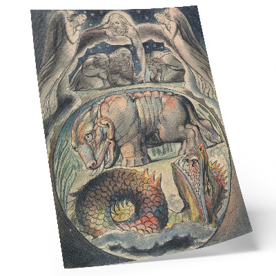 Hållbar väggposter Behemot och Leviathan (efter William Blake)