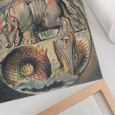 Hållbar väggposter Behemot och Leviathan (efter William Blake)