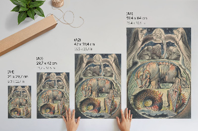 Hållbar väggposter Behemot och Leviathan (efter William Blake)