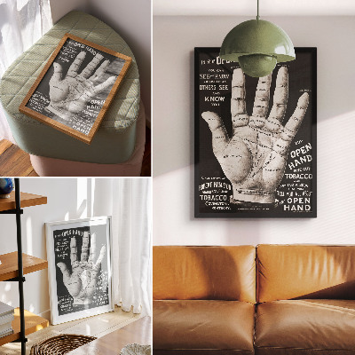 Hållbar väggposter Öppen hand, handflateläsning