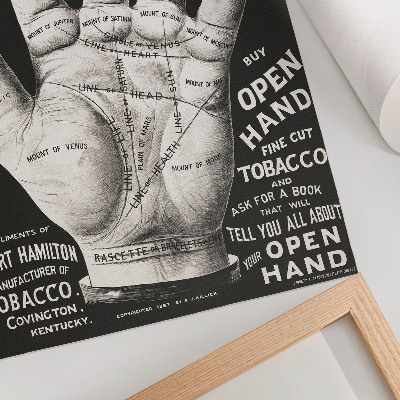 Hållbar väggposter Öppen hand, handflateläsning