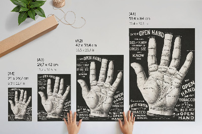 Hållbar väggposter Öppen hand, handflateläsning