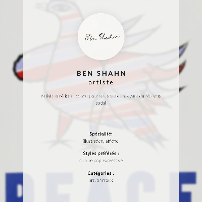 Poster McCarthy Peace (1968) med fågel av Ben Shahn