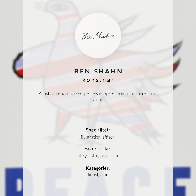 Poster McCarthy Peace (1968) med fågel av Ben Shahn