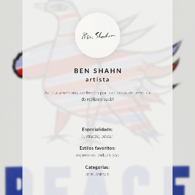Poster McCarthy Peace (1968) med fågel av Ben Shahn